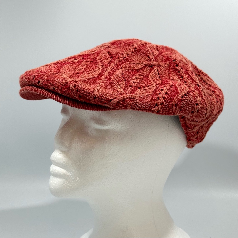Adora Red Knit Sweater Flat Hat Cap